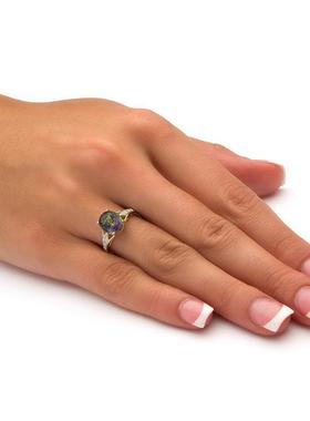 托帕石钻石复古女士戒指美国代购