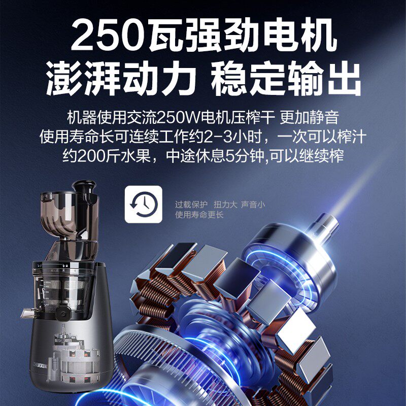 英国追心大口径汁渣分离原汁机榨汁机家用商用全自动料理机果汁机