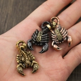 Медный брелок, мужская подвеска с аксессуарами, медное украшение для ногтей ручной работы, ручка, скорпион, «сделай сам», 6 цветов