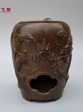 复古铜煮茶炉风炉全铜炭炉烧水煮茶器功夫茶道配件家居办公室收藏