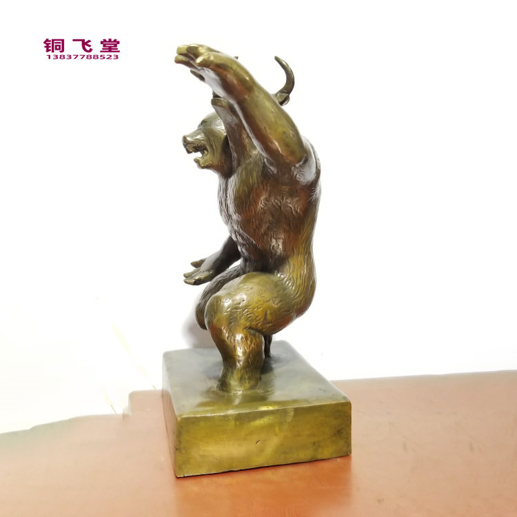 大号铜斗牛斗熊扭转乾坤牛熊同体牛市熊市居家办公铜器装饰品摆件