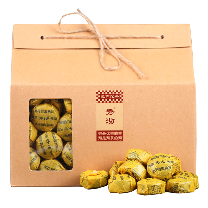 1000g 菊花普洱熟沱 秀沏迷你小沱茶菊花茶叶 云南普洱茶花茶组合