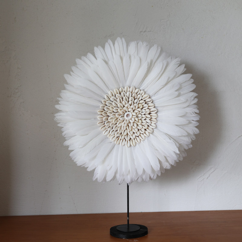 浣纱。北欧风手工羽毛贝壳摆件客厅床头柜民宿样板房桌面摆件装饰,淘宝优惠券,粉丝福利购,淘宝优惠卷