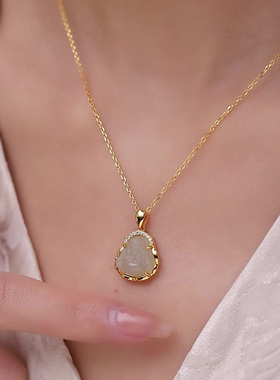 安妮猫佛公项链新中式国风毛衣链汉服旗袍配饰送妈妈生日节日礼物