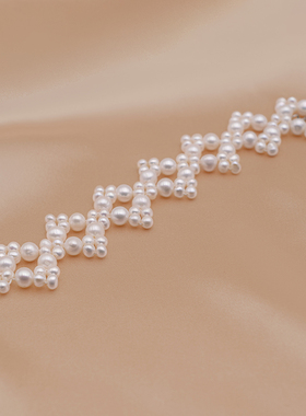 丹姐饰品天然珍珠花式菱形手链