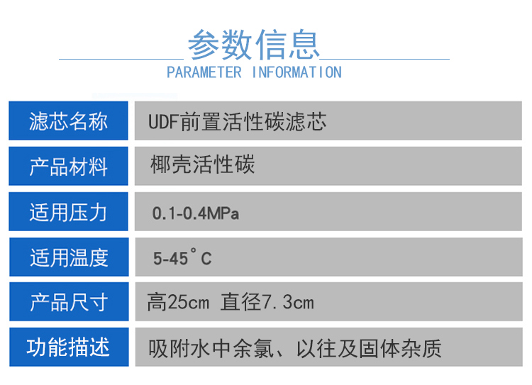 威世顿/viston净水器通用原装10寸平压颗粒碳滤芯进口椰壳碳皇明