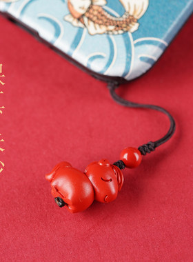 保真朱砂小马吊坠男女本命年红色钥匙扣挂件生肖马手机链新年礼物