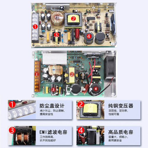 开关电源S-50/120/250/350W监控变压器220转DC直流24V12V5工控NES - 图0