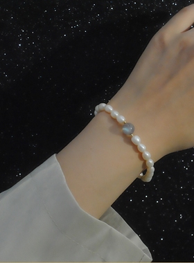 天然淡水珍珠拉长石女14k包金