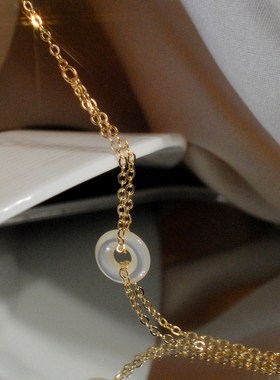 深海白蝶贝平安扣手链