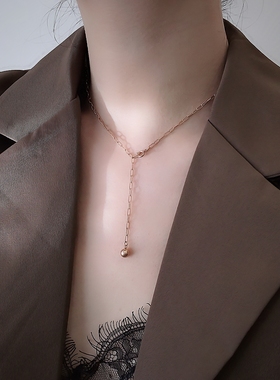 y形任意扣可调节链条女ins镀18k