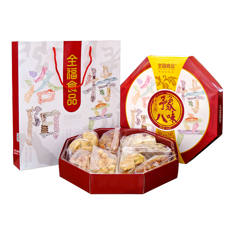 河南洛阳特产全福食品酥饼糕点洛阳老八件八大件糕点心礼盒500克-图3