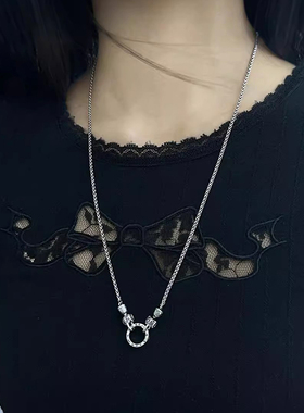 六字真言平安扣龙骨纯银项链新款