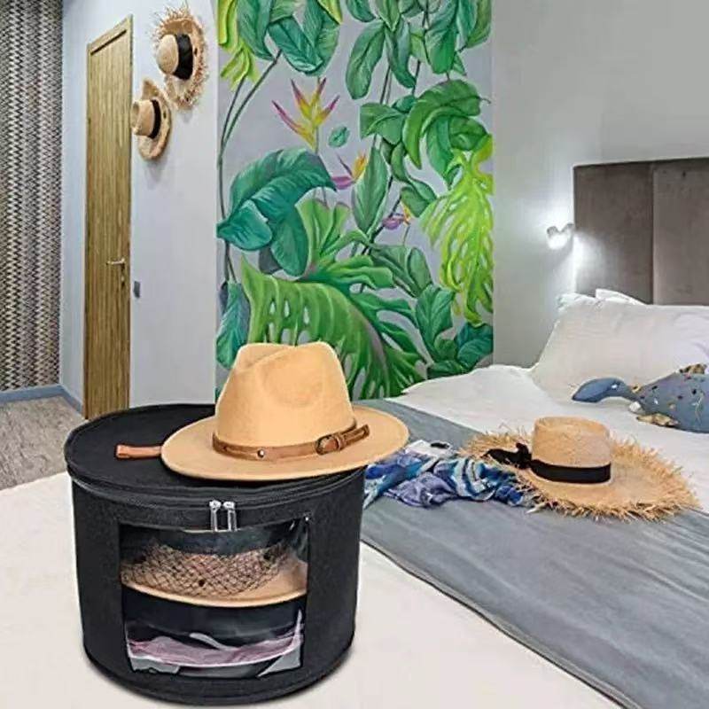 【毛毡硬挺款】帽子收纳桶帽子收纳神器草帽大檐沙滩圆形帽收纳箱,淘宝优惠券,粉丝福利购,淘宝优惠卷