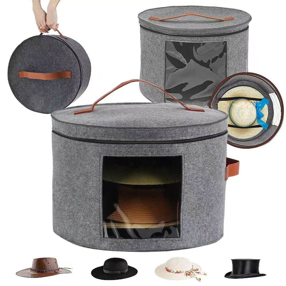 【毛毡硬挺款】帽子收纳桶帽子收纳神器草帽大檐沙滩圆形帽收纳箱,淘宝优惠券,粉丝福利购,淘宝优惠卷