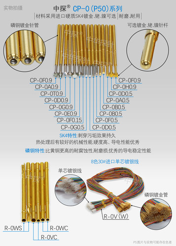 烧录机探针 CP-0 P50 P-0探针 硬质SK4   烧录器探针 点胶机 - 图0