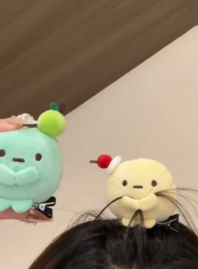 毛绒发夹刘海夹公仔头饰发卡