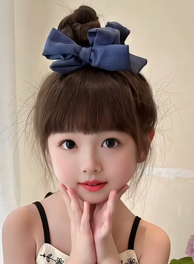 蝴蝶结丸子头抓夹女童盘发头饰