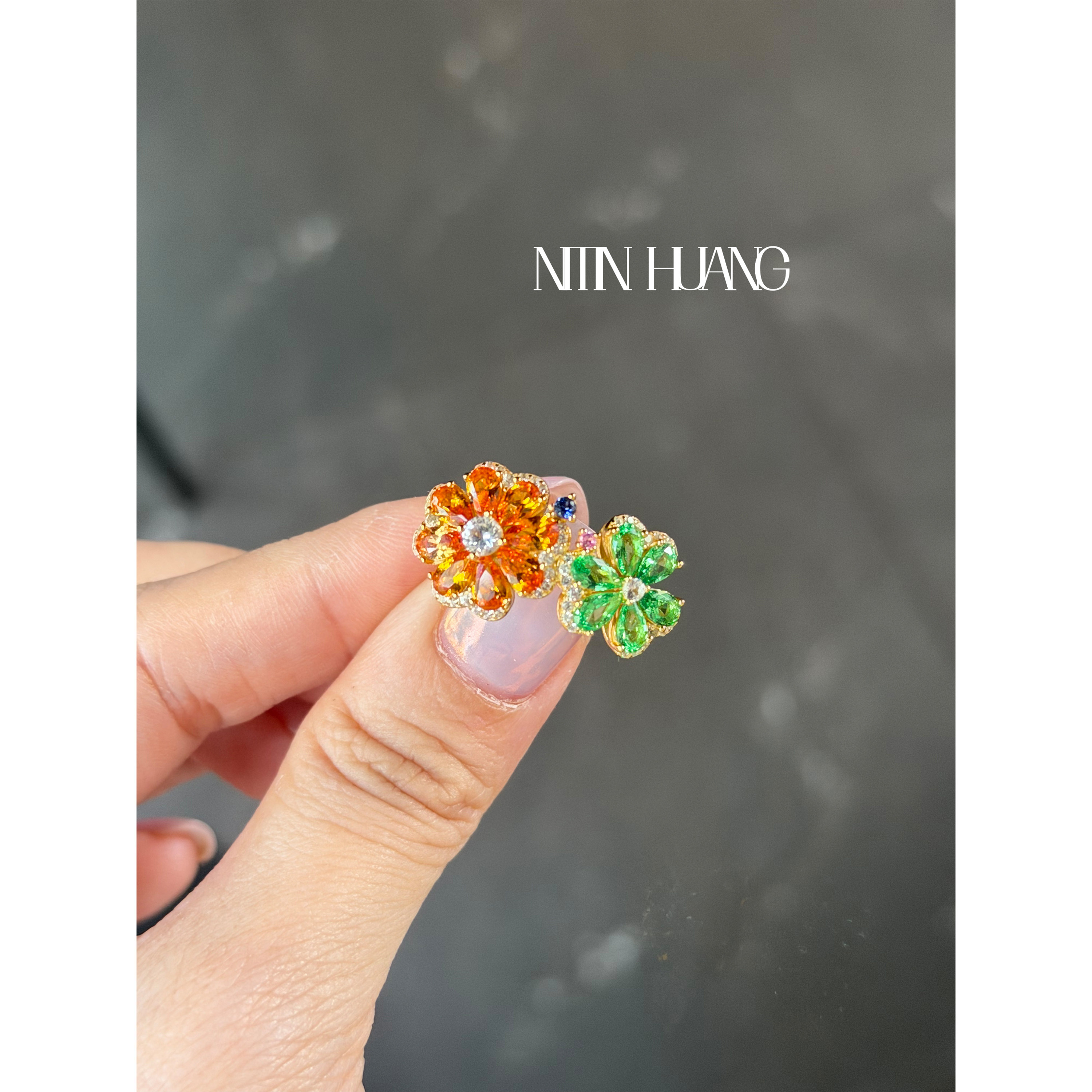 Cultured Yellow Sapphire High Fashion Flower Ring