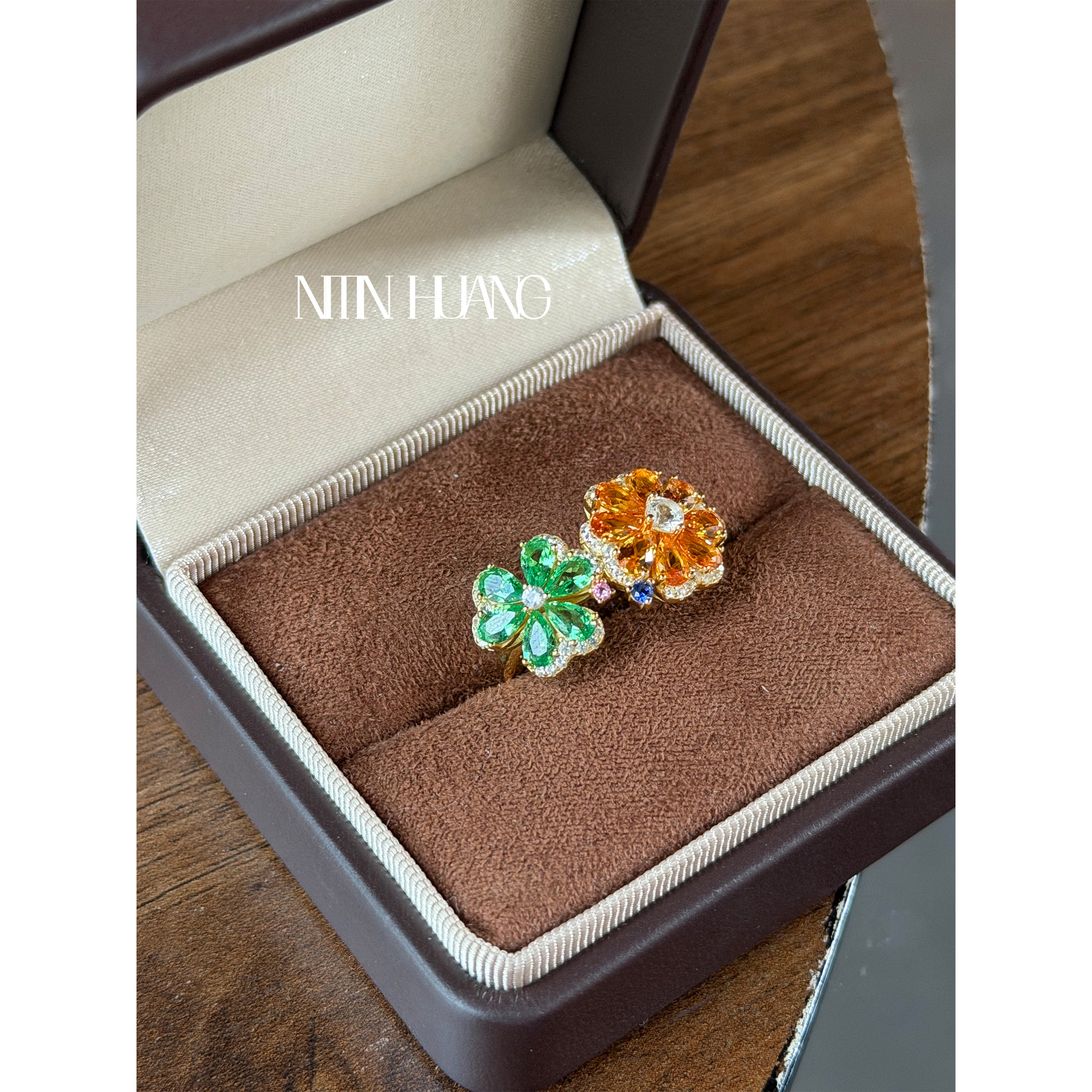 Cultured Yellow Sapphire High Fashion Flower Ring