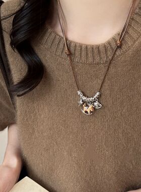 马上有钱~新中式红色微镶小马吊坠项链精致小众马年本命年锁骨链