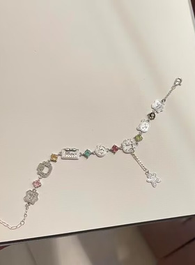 「冬日情书」彩色锆石姜饼人小熊手链秋冬圣诞手环爆款高颜值手饰