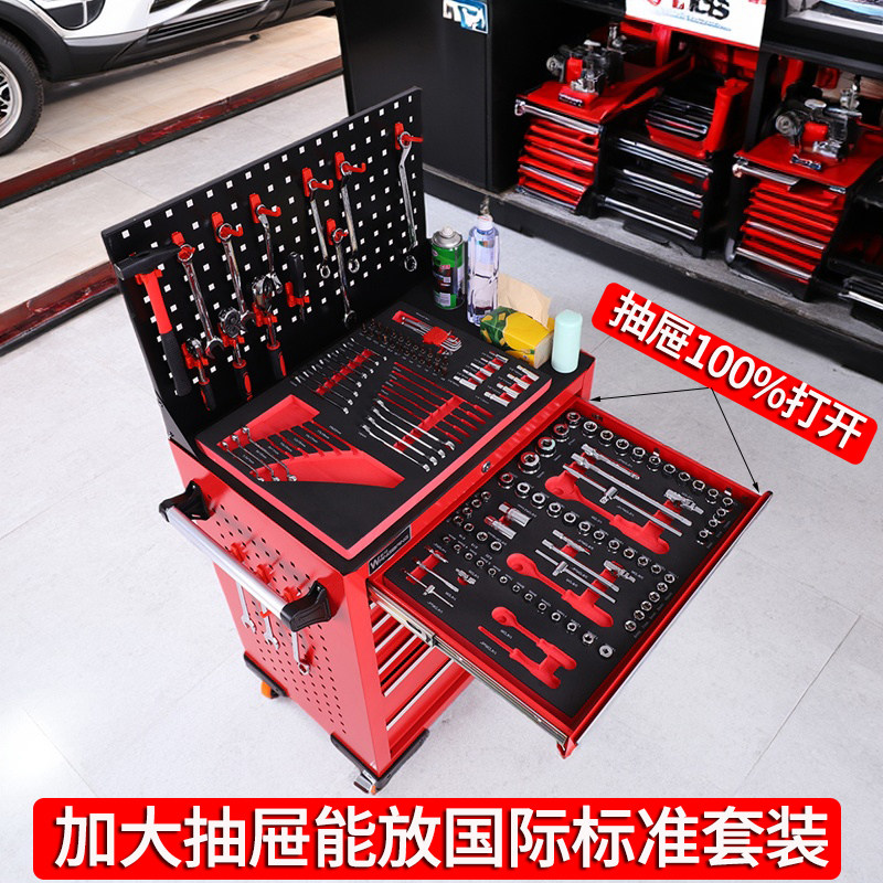 旺邦移动抽屉式工具车汽修工具箱车间工具柜维修小手推车箱零件柜