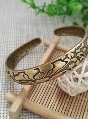 纯黄铜复古做旧俄罗斯工艺品手环