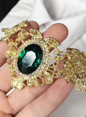 宝石项链男装锁骨链做旧色复古