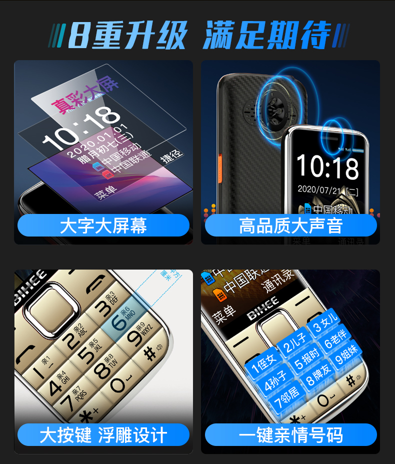 百合BIHEE C20A全网通4G老人手机大字大声电信5G老年专用超长待机 - 图2