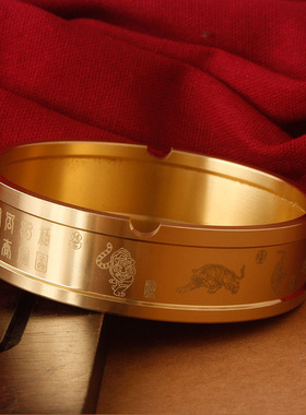 黄铜实心带盖防飞灰烟灰缸