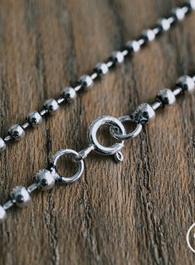 独立圆珠链银拓925纯银