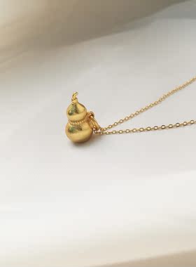 不掉色时尚风仿黄金情侣葫芦吊坠