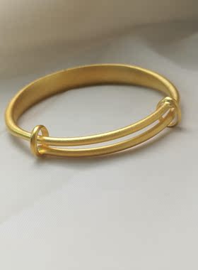 富贵竹可伸缩宽款女沙金手镯