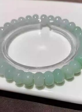 原创女翡翠蓝水传统算盘手串