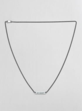 纯银细古巴链男女项链定制名字