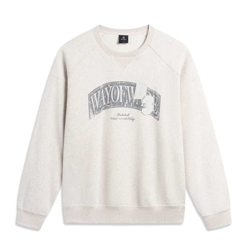 李宁卫衣男春韦德系列简约加绒宽松套头无帽卫衣AWDU003--B品 - 图2