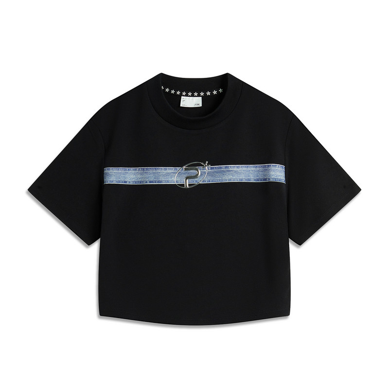 LI-NING/李宁运动潮流系列女子休闲紧身短袖T恤AHSU752-B品,淘宝优惠券,粉丝福利购,淘宝优惠卷