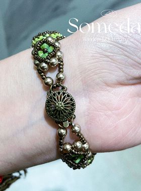 欧若拉重工穿珠手链显白维多利亚