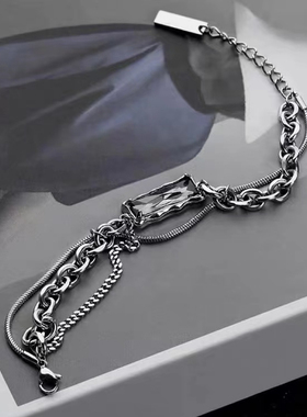 黑皓石缠绕手链男潮轻奢小众个性