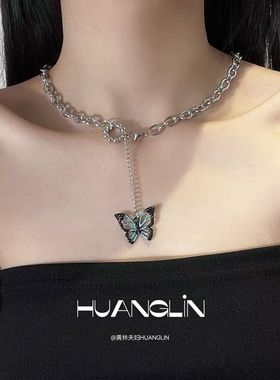 蝴蝶项链女ins风小众设计感