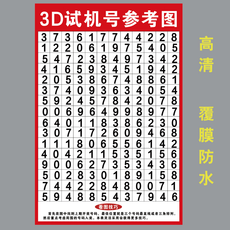 3D玩法介绍速查表和值表福彩彩票店投注站用品走势图寻宝宣传海报-图0