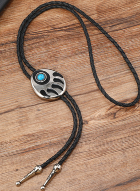 牛头马头衬衣领绳波洛领带