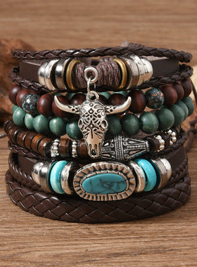 欧美风手链复古牛仔风