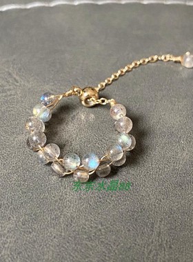 戒指原创款14k包金绕线长石月光