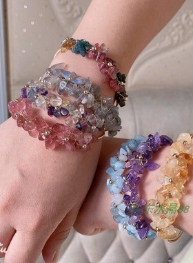 彩绿萤石海蓝宝碧玺黄水晶拉长石