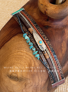 复古蛇纹蓝松石高档磁吸手镯