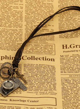 日韩流行复古牛皮可调节配饰项链