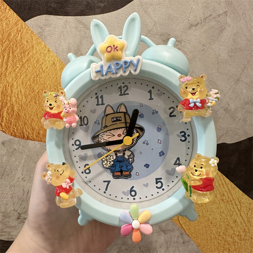 网红儿童闹钟学生专用起床叫醒神器新款卧室台钟桌面可爱摆台时钟 - 图2