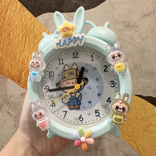 网红儿童闹钟学生专用起床叫醒神器新款卧室台钟桌面可爱摆台时钟 - 图0
